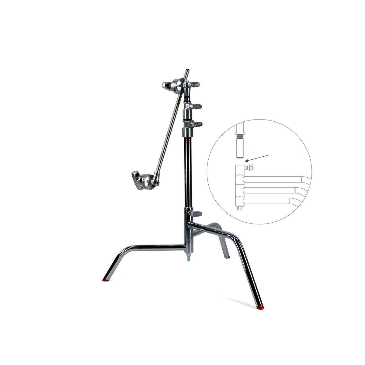 20" C+Stand w/Turtle Base, Grip Head & Arm Chrome