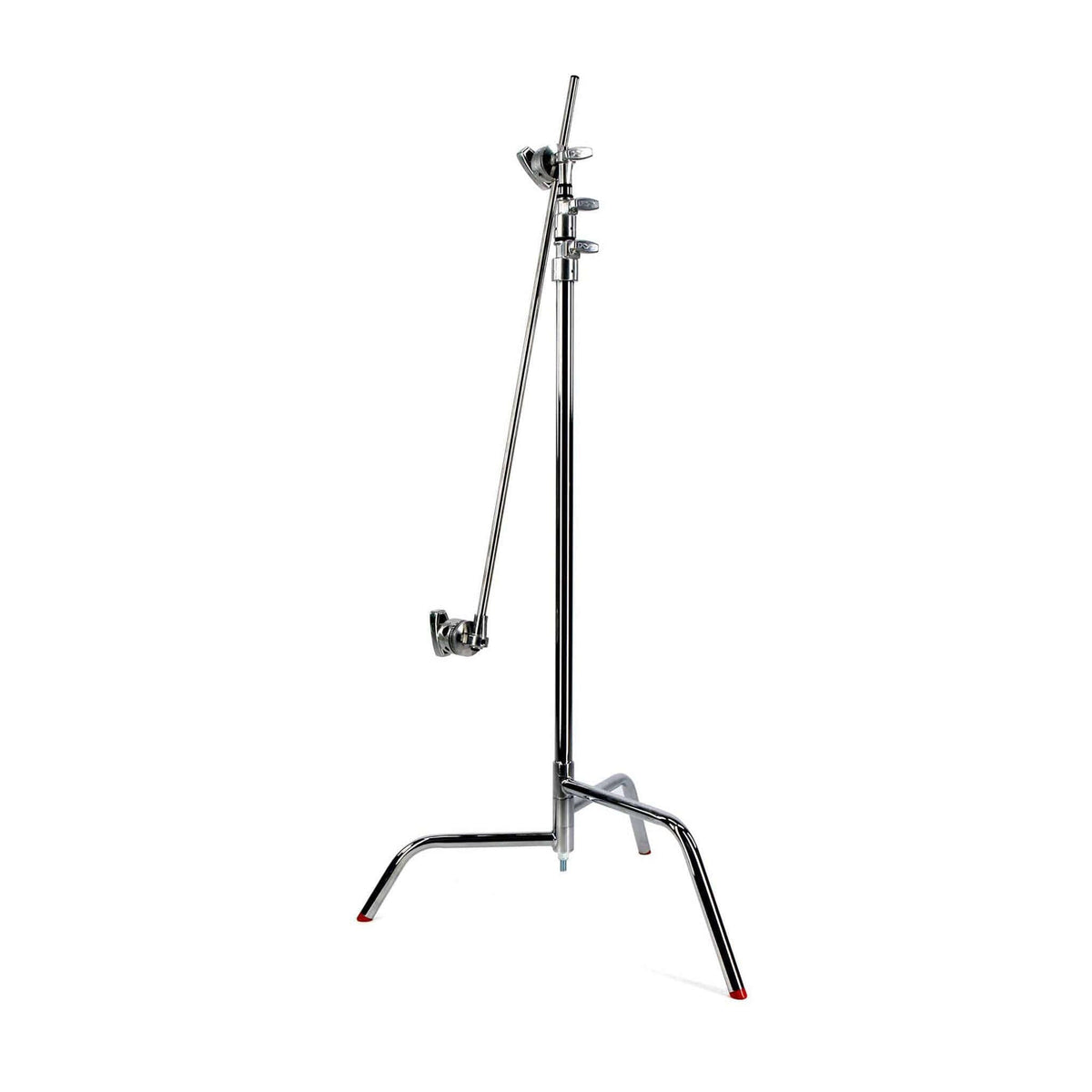 40" Double Riser Spring Loaded Folding C-Stand w/Grip Head & Arm Chrome
