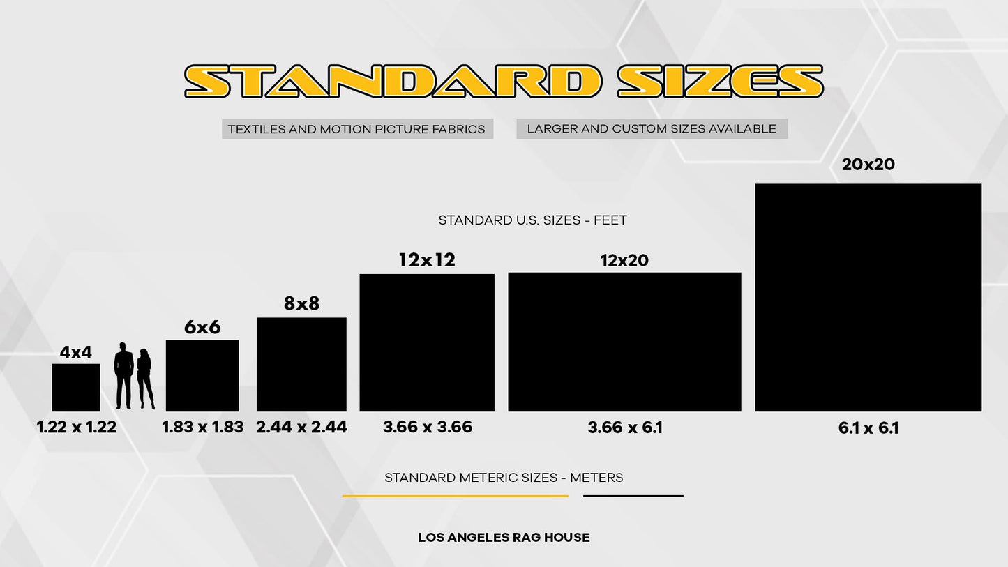 LA Rag House standard sizes chart