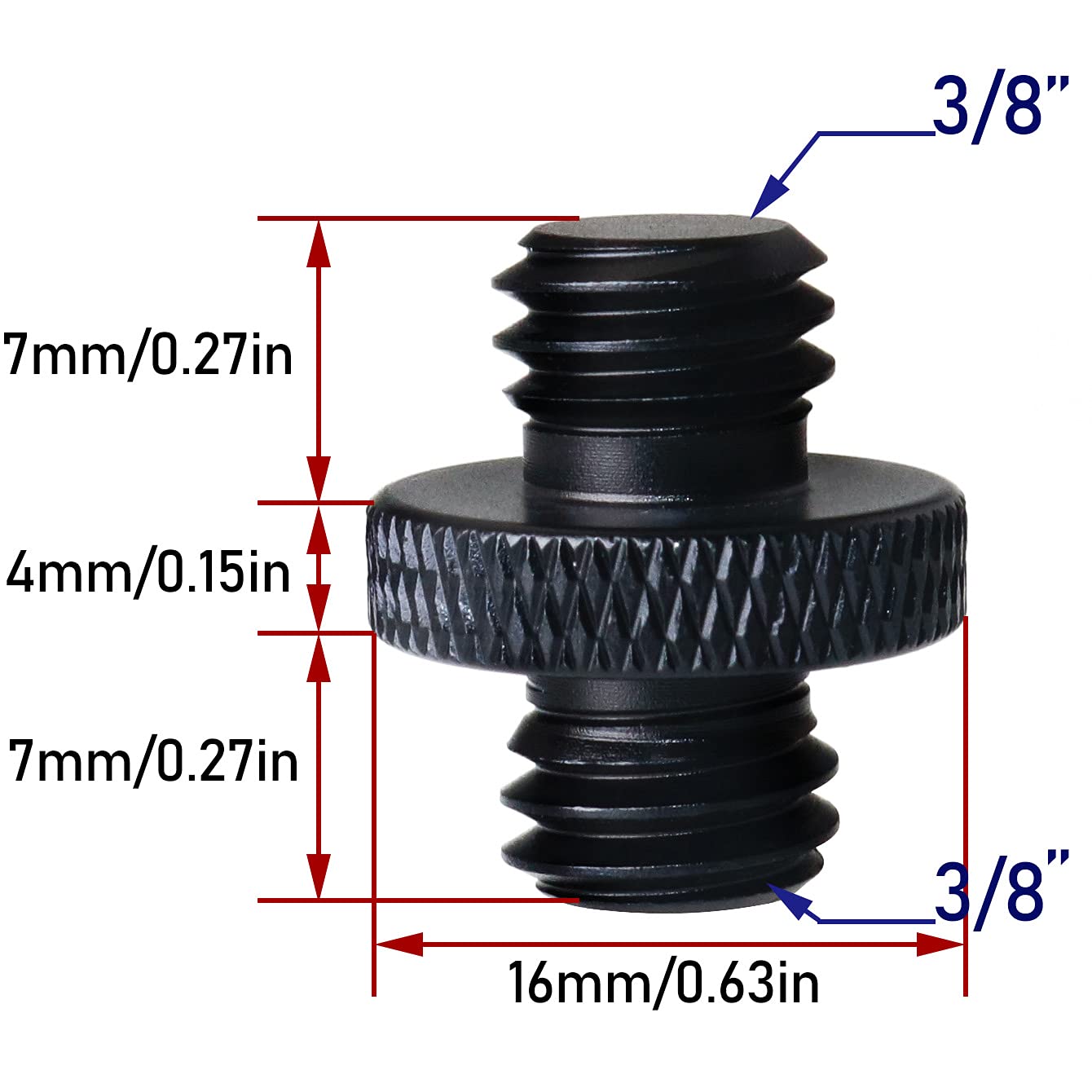3/8" Male to 3/8" Male Threaded Screw Adapter - Grip Support Store