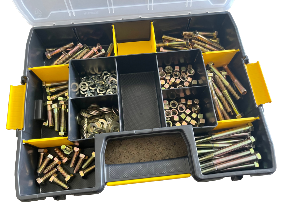 3/8-16" Nuts & Bolts Kit with Case - Grade 8 - Grip Support Store