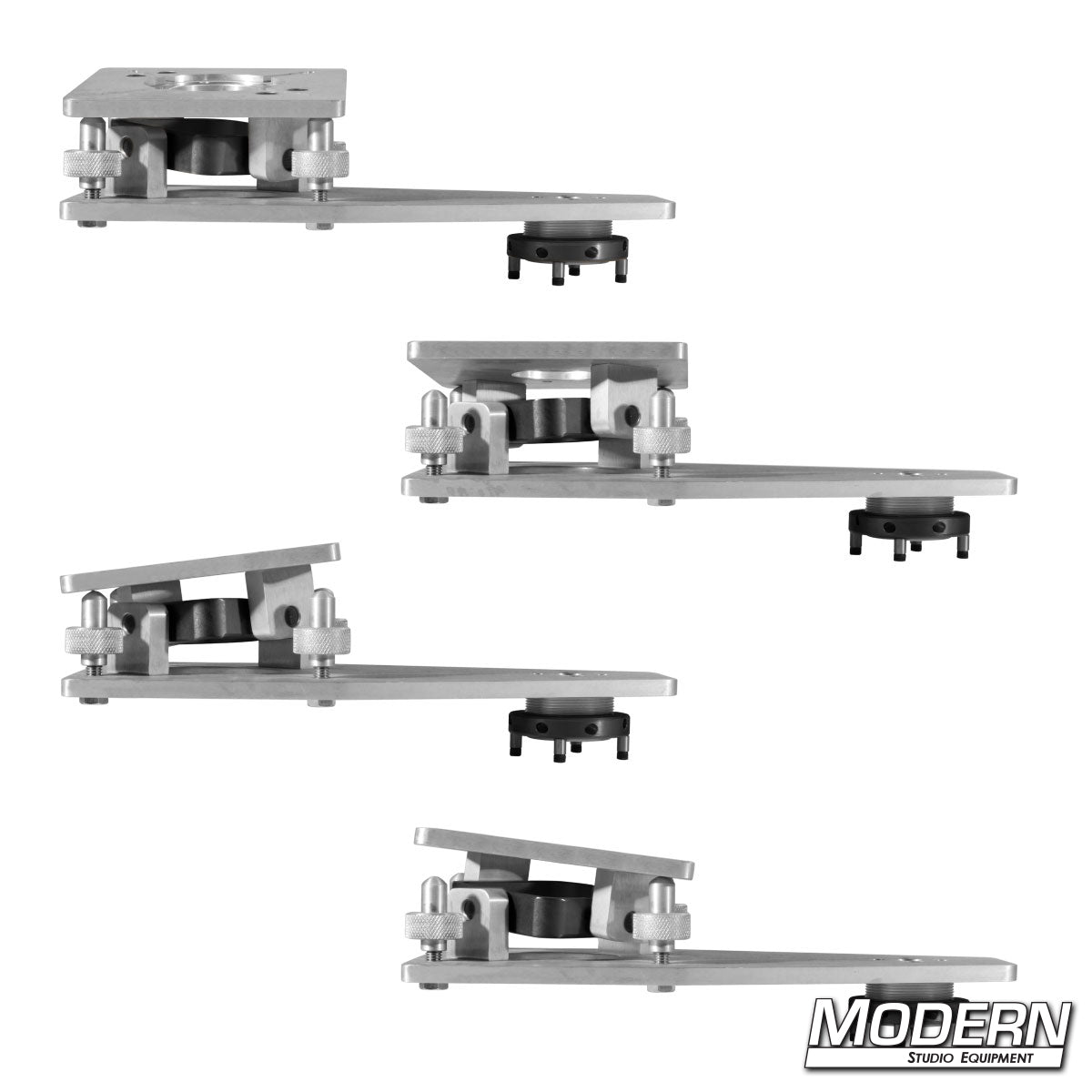 4-Way Mitchell Camera Leveling Offset Arm for precision camera alignment in professional film and television rigging setups.