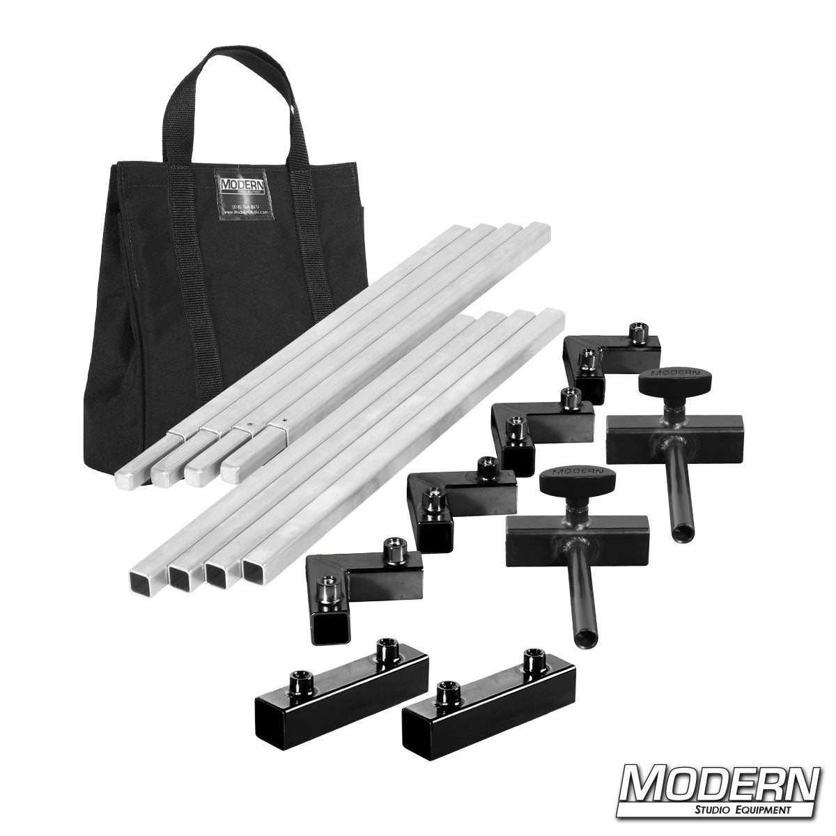 4′×4′ frame (2′ tubes) —Black bag With quick-connect corners and Flip Flop pins | Modern Studio Equipment