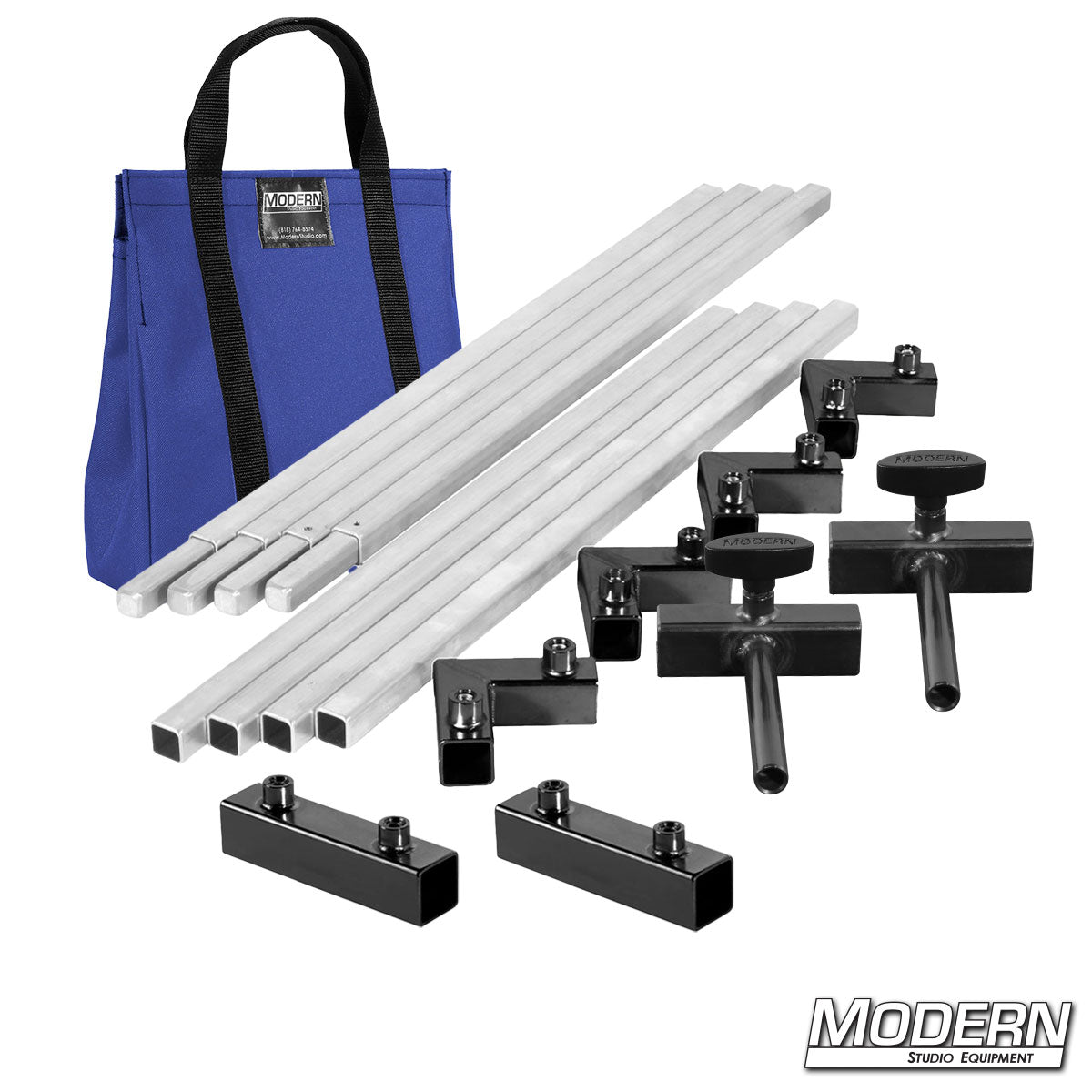 6′×6′ frame kit (3′ tubes) with flip flop ears and Blue bag | Modern Studio Equipment