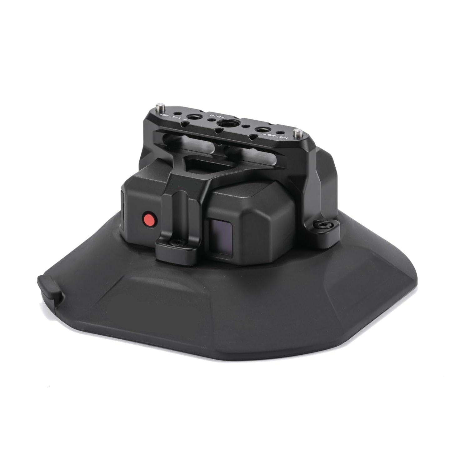 Black Tilta mounting plate on a white background