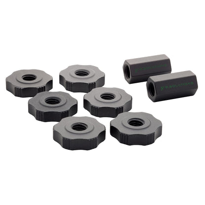 9.Solutions Mini Rigging Rod Set Nuts, Long Nuts, Finger Nuts, Anodized Aluminum, 9.VBROD4