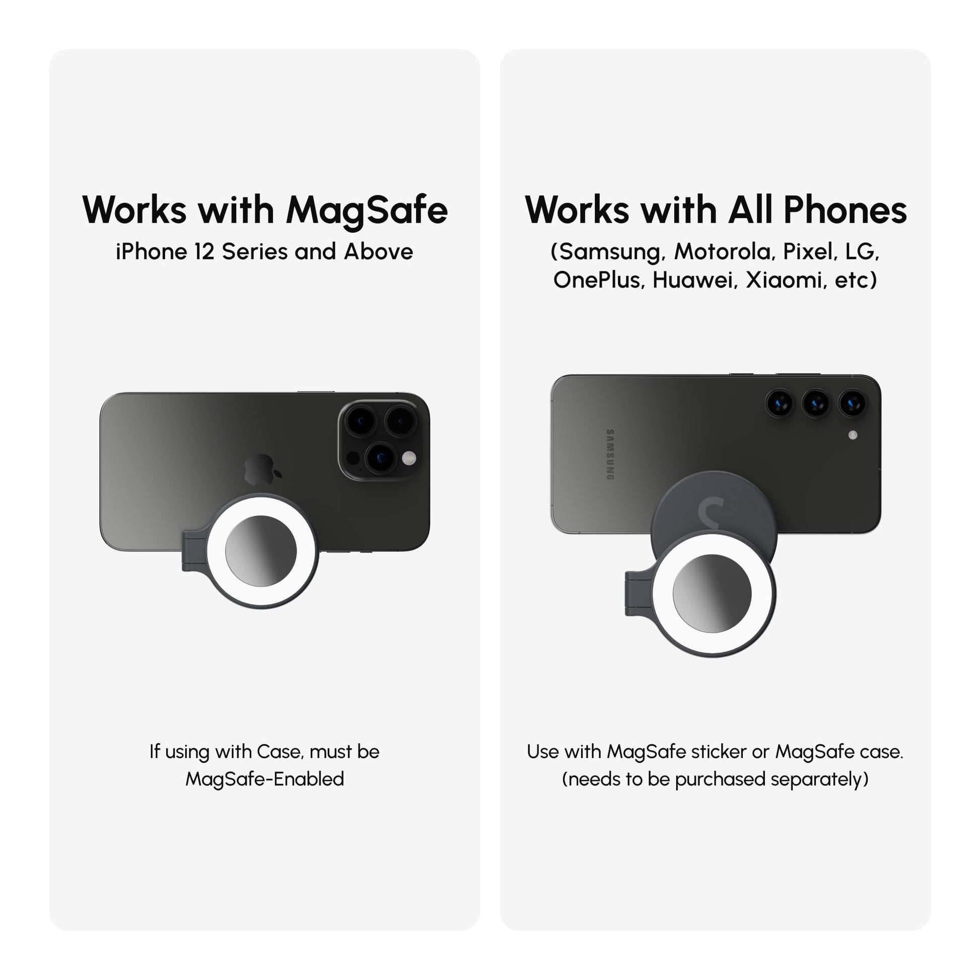 ShiftCam SnapGrip Pro - Mobile Battery Grip with Wireless Shutter Button - Magnetic Mount Snaps on to Any Phone - Grip Support Store