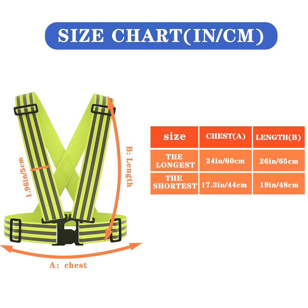 Reflective Vest with Hi Vis Bands - One Size Fits All