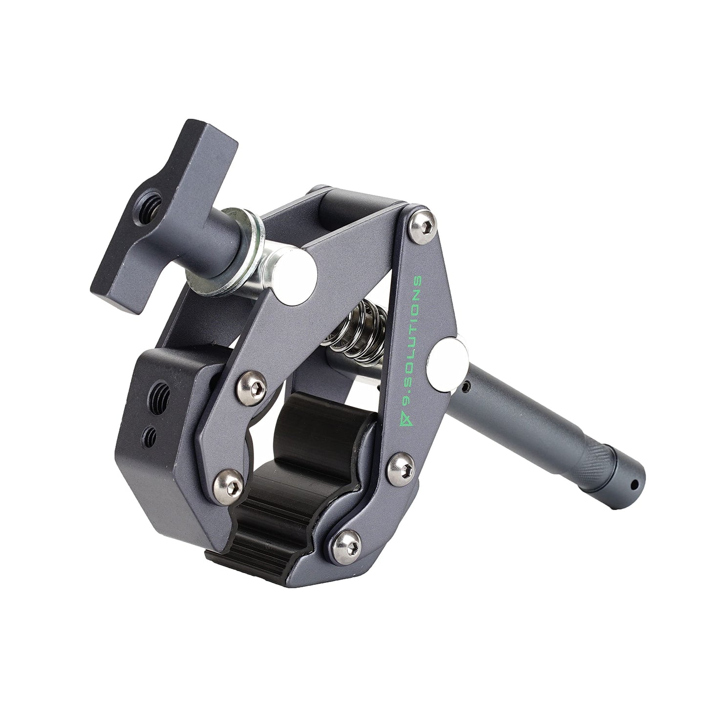 9.Solutions Savior Clamp With Stud, Articulated Jaws, 3.5In Long, 5/8" Baby Pin, Max Load: 66lbs, 9.XS1005A, fit firmly onto any oddly shaped object