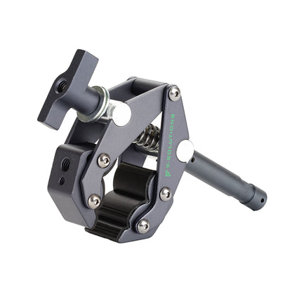 9.Solutions Savior Clamp With Stud, Articulated Jaws, 3.5In Long, 5/8" Baby Pin, Max Load: 66lbs, 9.XS1005A, fit firmly onto any oddly shaped object