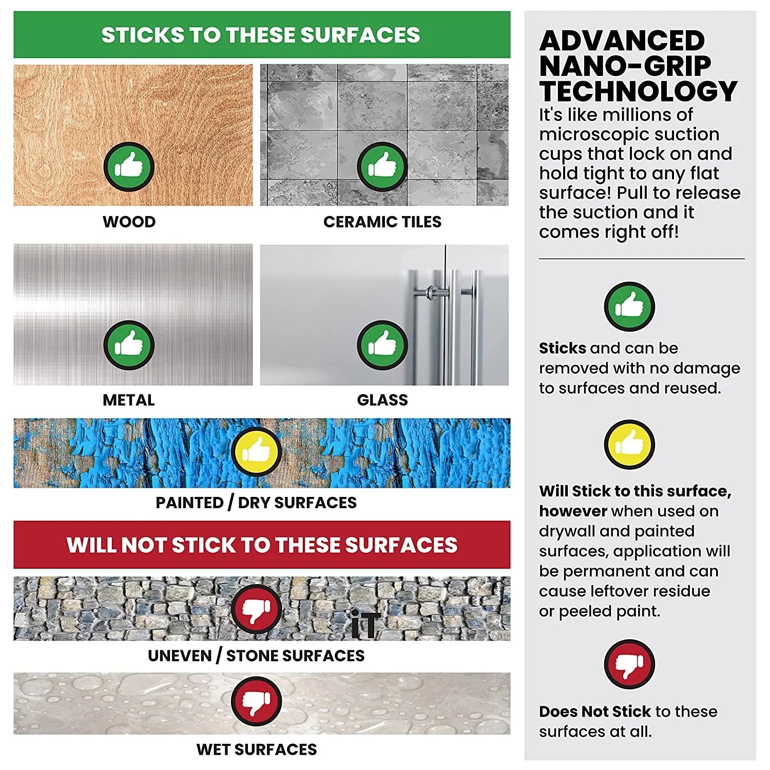 Alien Multipurpose Adhesive Transparent Double Sided Nano Tape Roll 1.18" Wide x 10 Feet Long - Grip Support Store