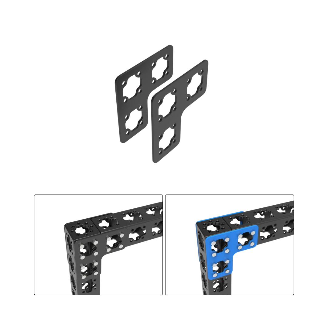 Cine Truss Splice Plate 4x8 inch 90 degrees, pair