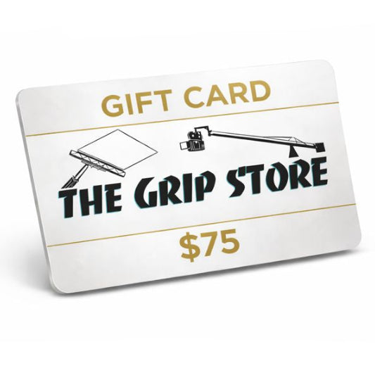 Gift card from The Grip Store with a value of $75 on a white background