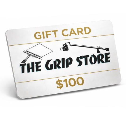 Gift card from 'The Grip Store' with a value of $100 on a white background