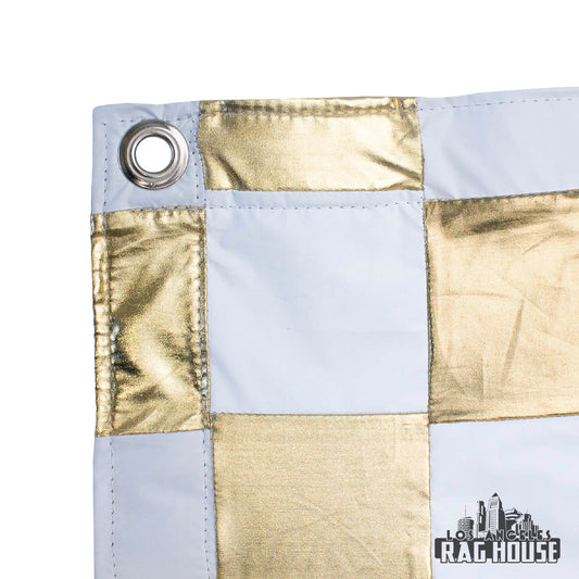 Gold/White Checker Lame by LA Rag House - checker lame fabric