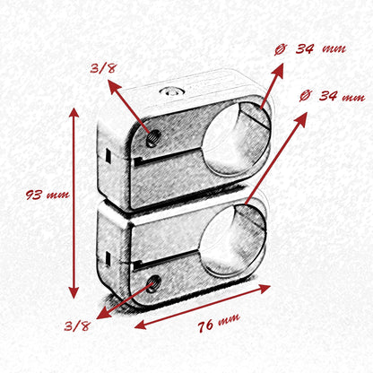 34mm - 34mm SWIVEL CLAMP SET - Grip Support Store