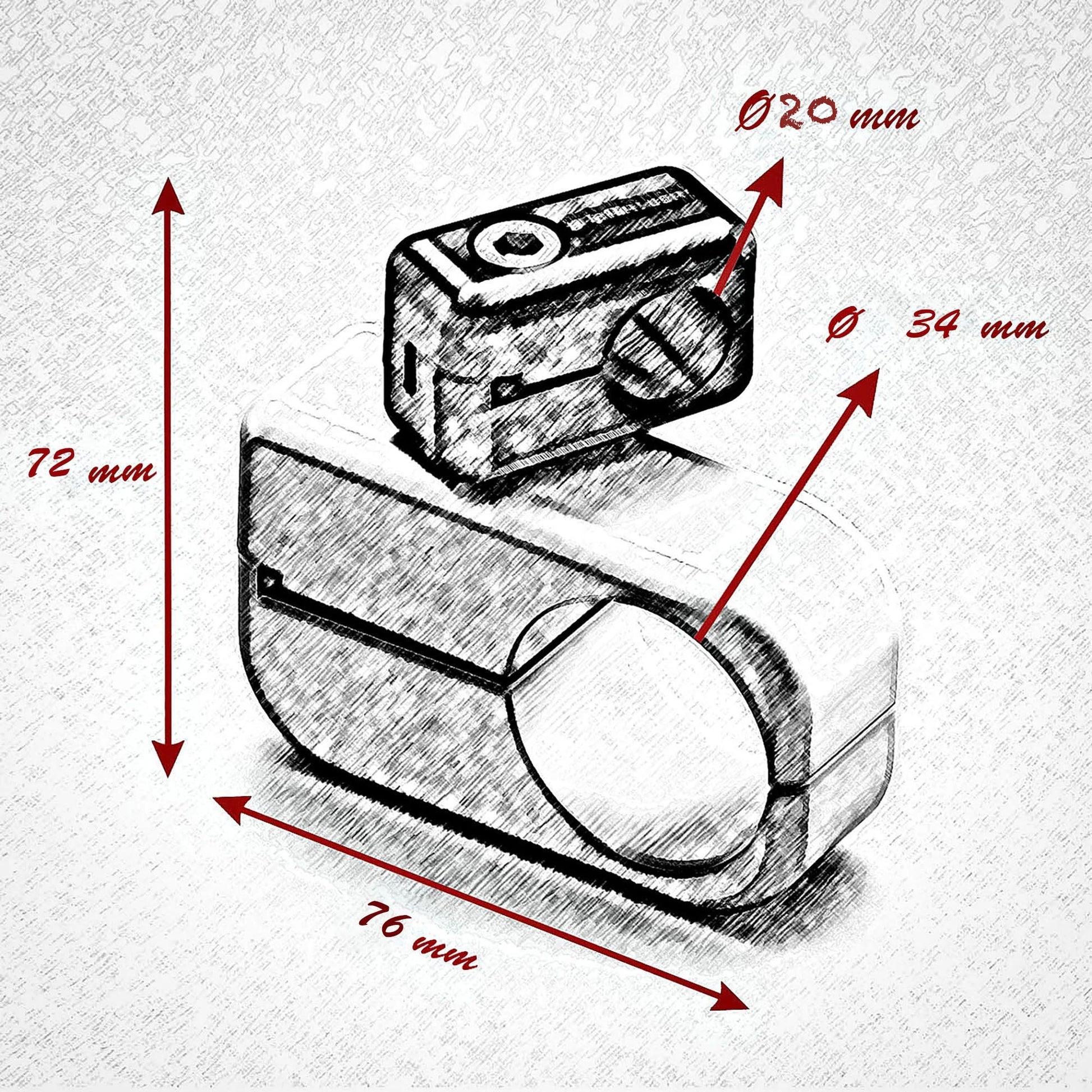 20mm - 34mm  SWIVEL CLAMP SET - BLACK TEK SUCTION CUPS - Grip Support Store