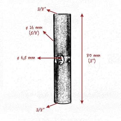 3/8 - 3/8 STARTER PIN 16mm ( 5/8" ) 80mm ( 3" 14 ) LENGTH SET - Grip Support Store
