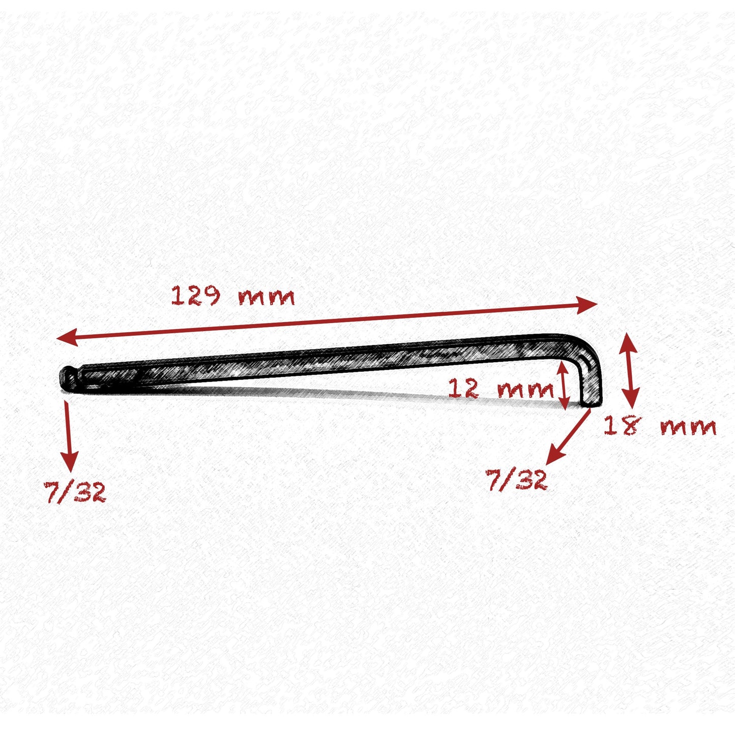 7/32 BONDUS STUBBY BALL END L - WRENCH - Grip Support Store