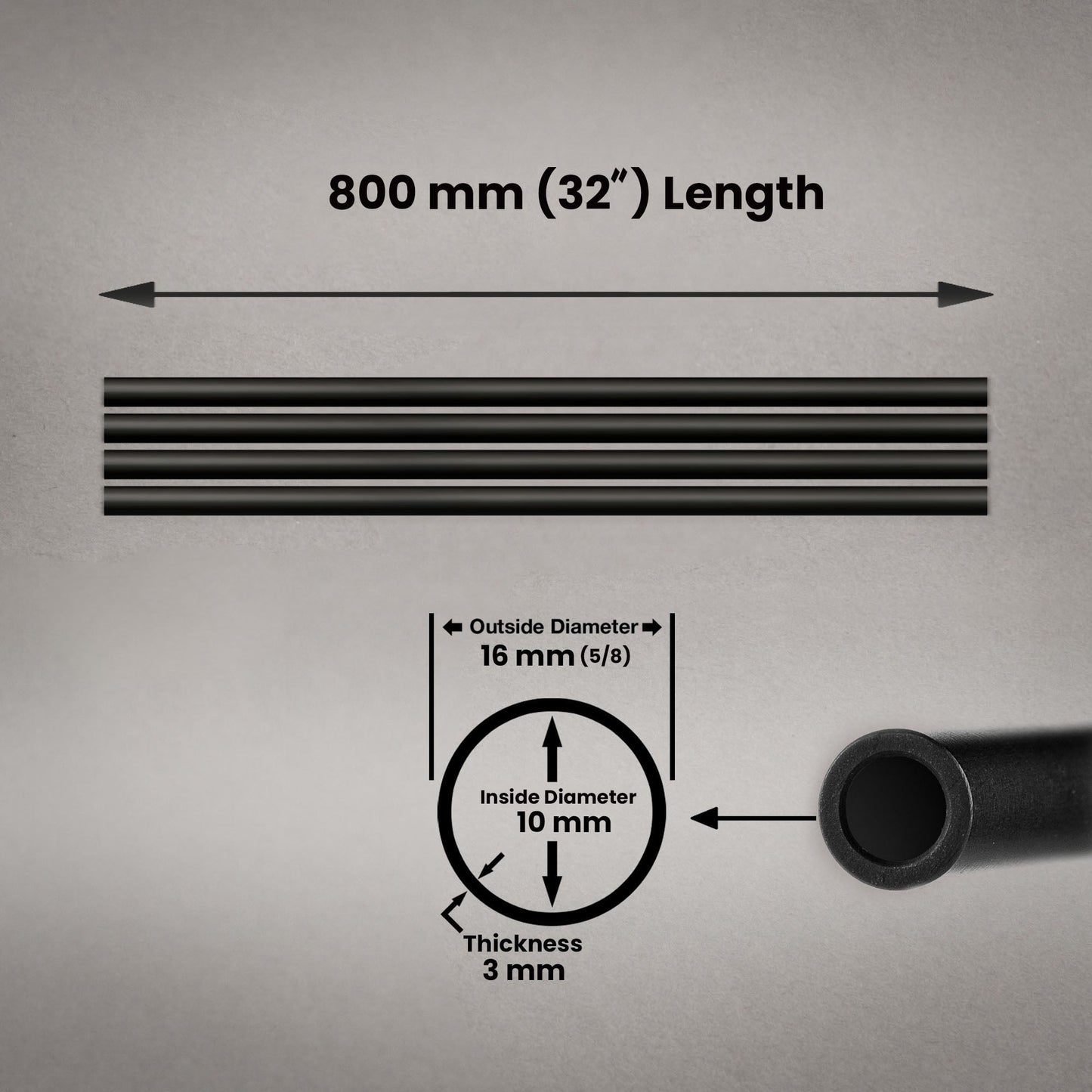 800mm PRECISION RODS 16mm SET - Grip Support Store