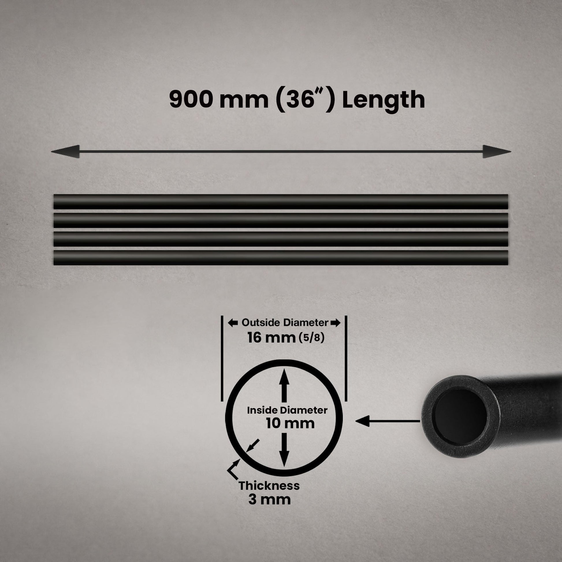 900mm PRECISION RODS 16mm SET - Grip Support Store