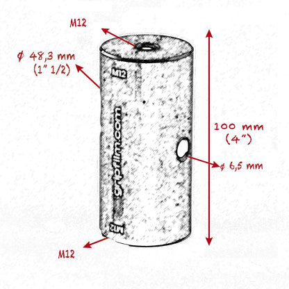 M12 - M12 STARTER PIN 48.3mm ( 1" 1/2 ) SET - Grip Support Store