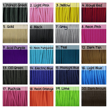 Monkey fist keychain color options
