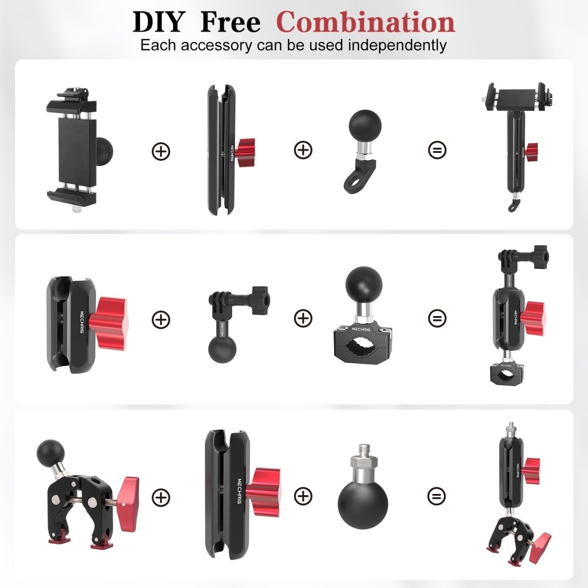 Mechrig Quick-Release 360° Ball Head Phone Mount with Super Clamp - Grip Support Store