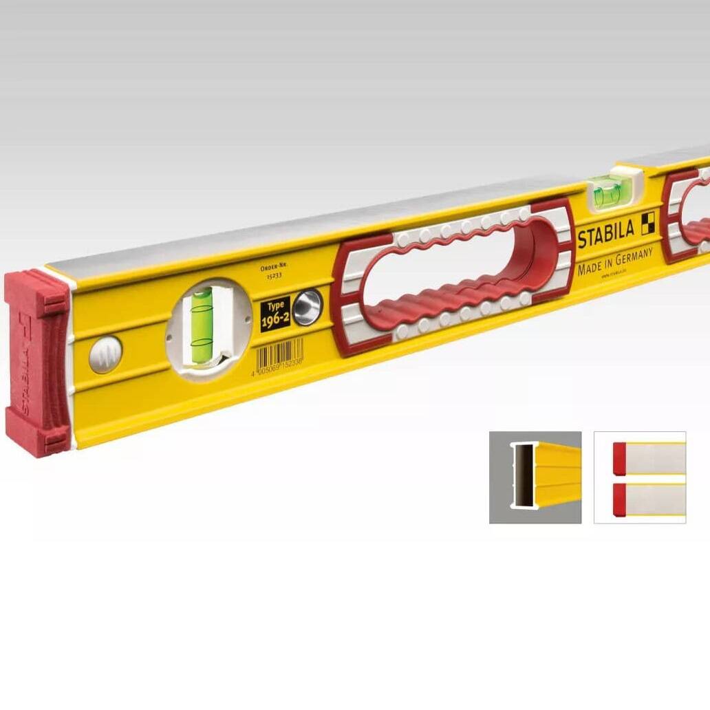 Stabila 37816 Type 196, 48 inch plus 16 inch Heavy Duty Spirit Level Set - Grip Support Store