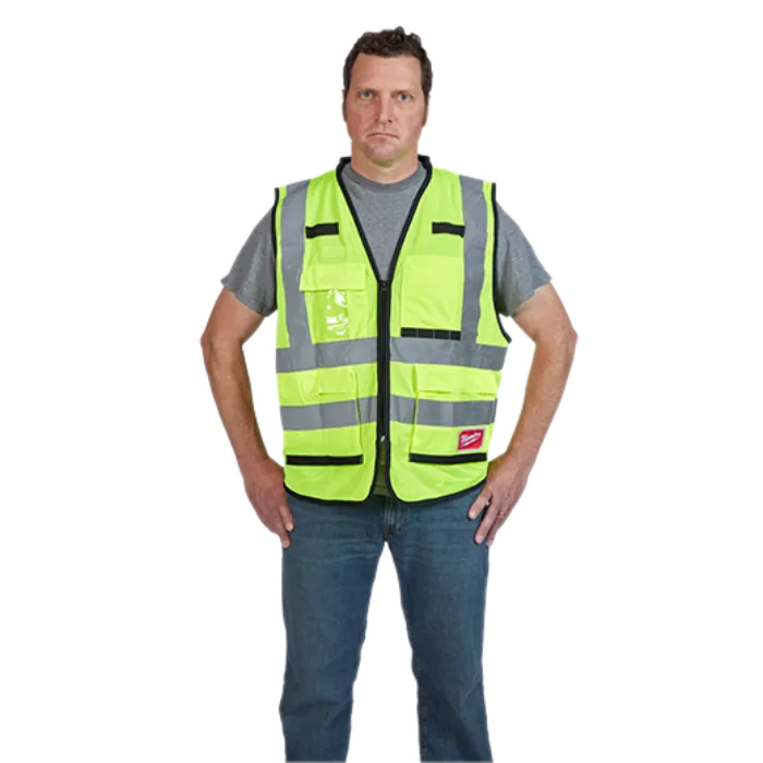 Milwaukee Class 2 High Visibility Yellow Performance Safety Vest - Grip Support Store
