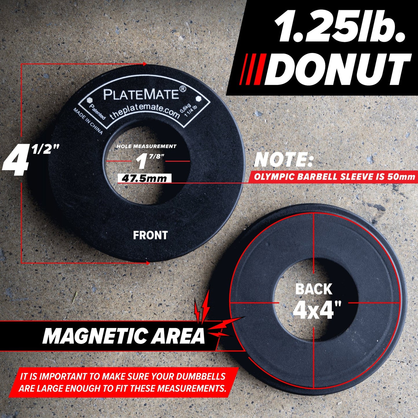 1.25 lb Donut PlateMate (Pair) - Grip Support Store