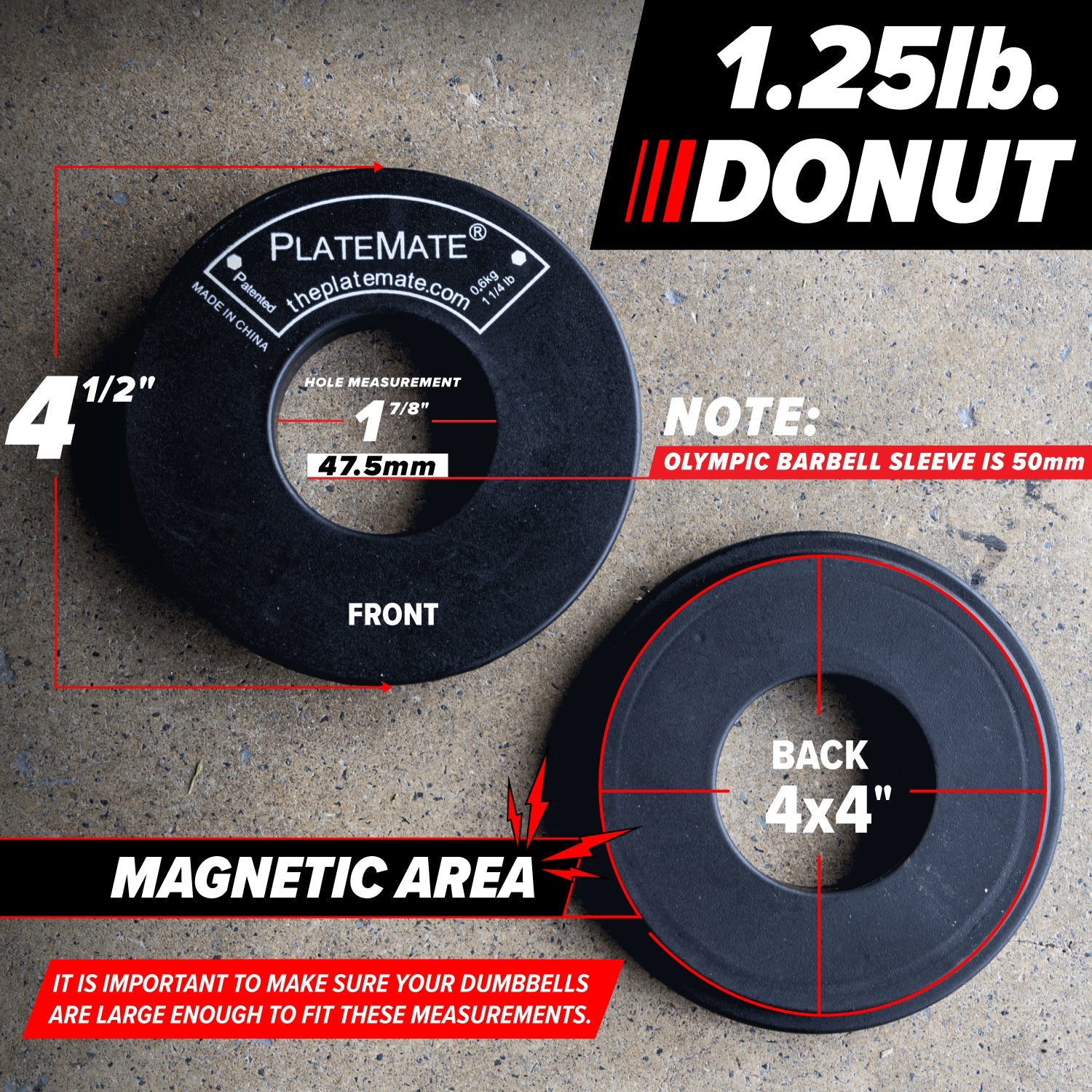 1.25 lb Donut PlateMate (Pair) - Grip Support Store