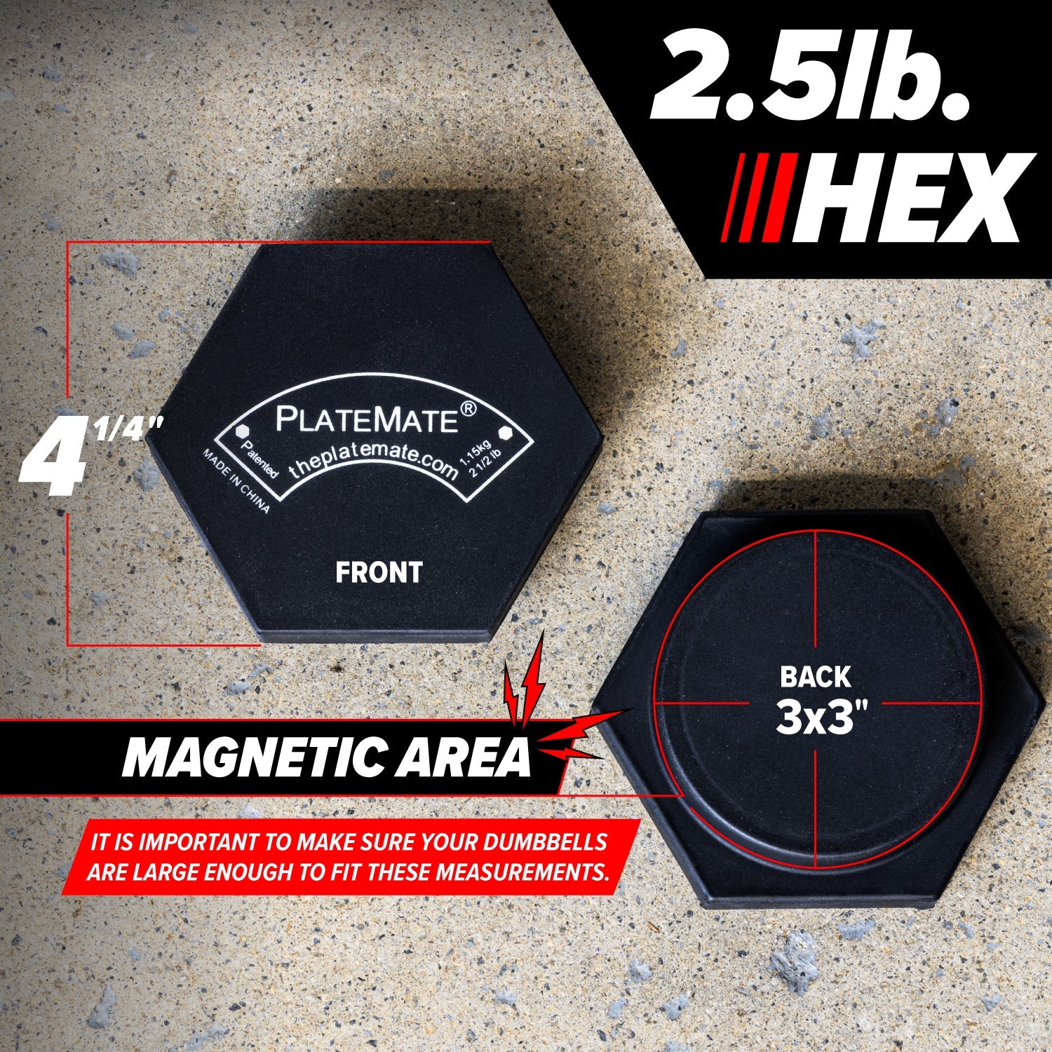 2.5 lb Hex PlateMate (Pair) - Grip Support Store
