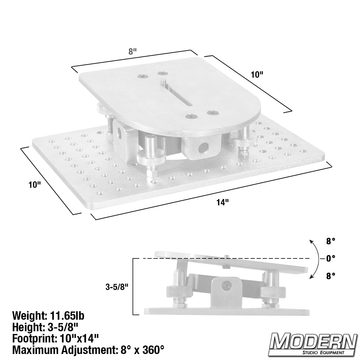 4-Way Leveling Camera Mount with 3/8" Slot