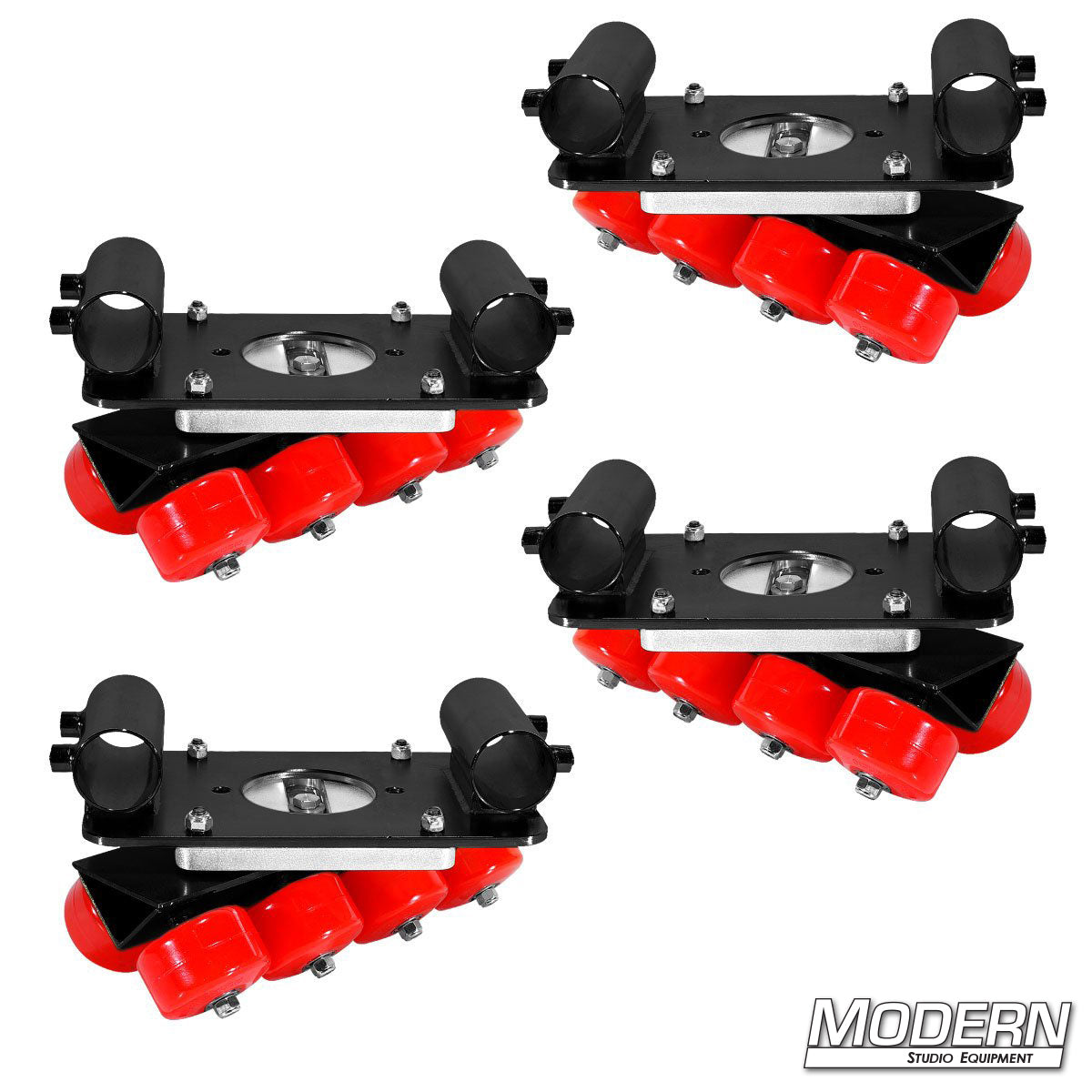 Skateboard Wheel Speed-Rail® Setup with 8 Wheel Per Corner (Set of 4)