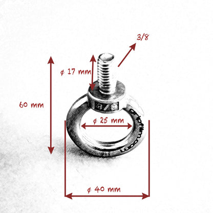 3/8-16 STAINLESS STEEL EYE BOLT SET