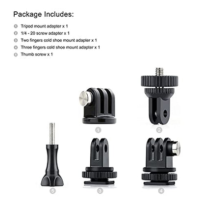 GoPro Mount 1/4-20 Screw Adapter, Tripod and Cold Shoe Mount