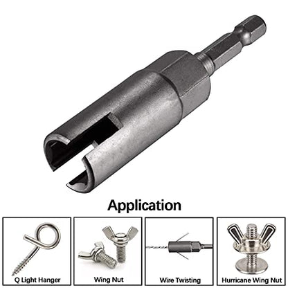 Wing Nut Drill Bit Socket Wrench - 1/4" Hex Shank