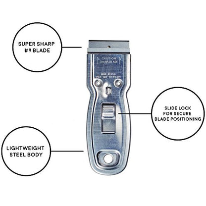 Razor Blade Scraper, includes 6 Single Edge Blades