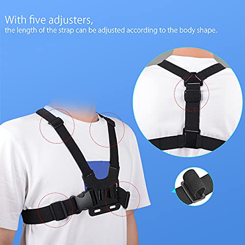 Mobile Phone Chest Mount Strap Holder ，Anti-Slide Strap Mount for Phone 360 Degree Rotary for Video Recording Camera Harness