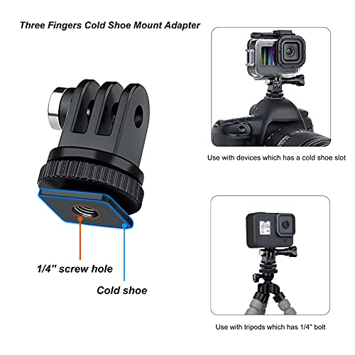 GoPro Mount 1/4-20 Screw Adapter, Tripod and Cold Shoe Mount