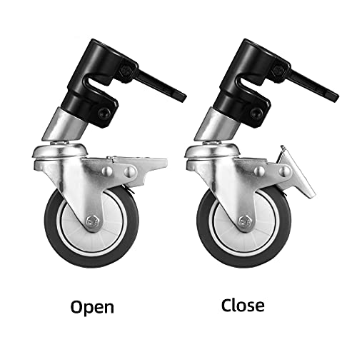 C Stand Wheels with Swivel Locking Casters - Set of 3