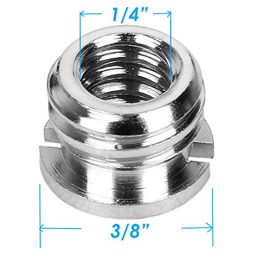 Stainless Steel 3/8" to 1/4" Reducer Bushing Convert Screw Adapter (10 Pack)