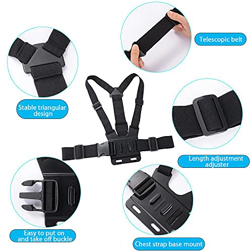 Mobile Phone Chest Mount Strap Holder ，Anti-Slide Strap Mount for Phone 360 Degree Rotary for Video Recording Camera Harness