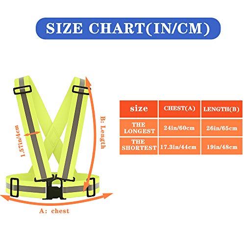 Reflective Safety Vest with Hi Vis Bands (Orange, S-XL)