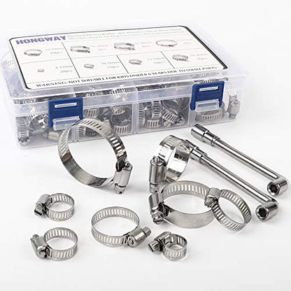 Hose Clamp, 78 Pack Stainless Steel Assortment