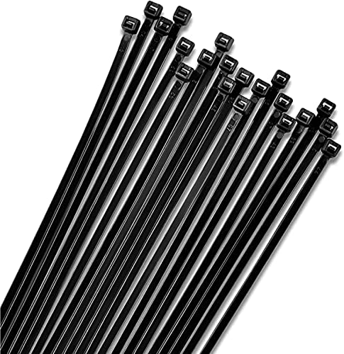 15" Black Zip Cable Ties (100 Pack), 120lbs Tensile Strength - Heavy Duty