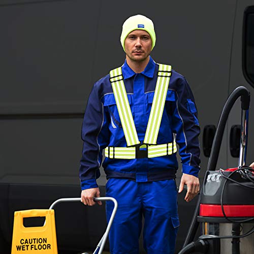 Reflective Safety Vest with Hi Vis Bands (Orange, S-XL)