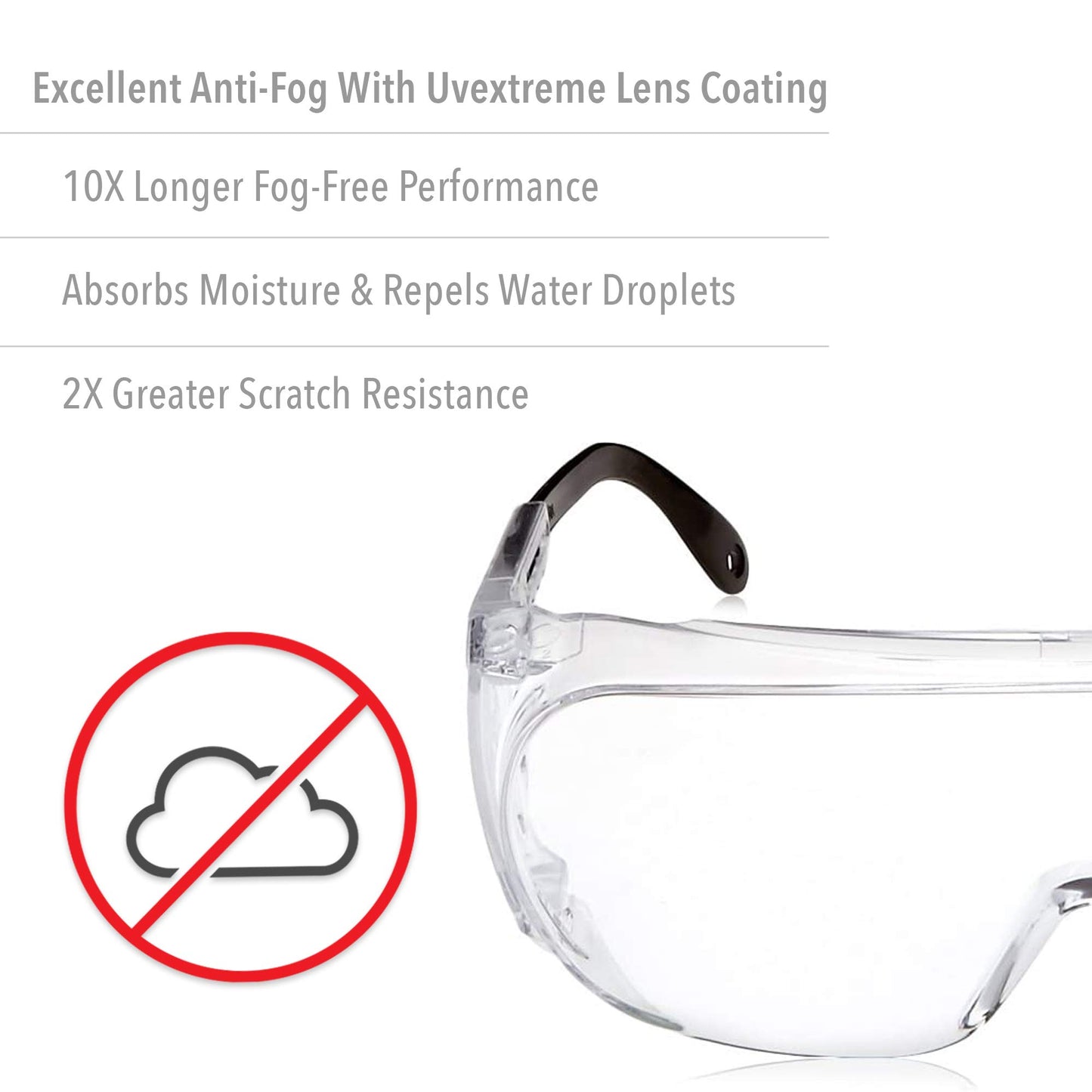 Ultra-Spec Safety Glasses with Clear extreme Anti-Fog Lens