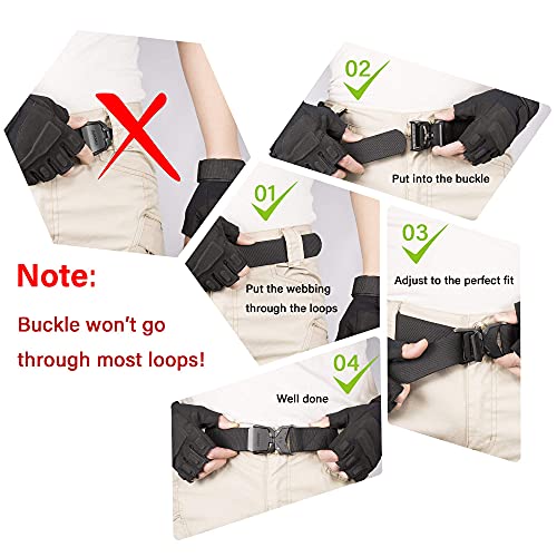 Tactical Rigger Belt,  1.5" Nylon Web Work Belt with Heavy Duty Quick Release Buckle - Grip Support Store